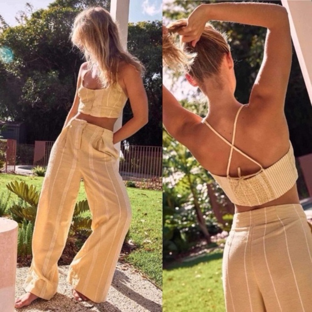 Free People Casual Friday Yellow 2-Piece Set NEW ($128)